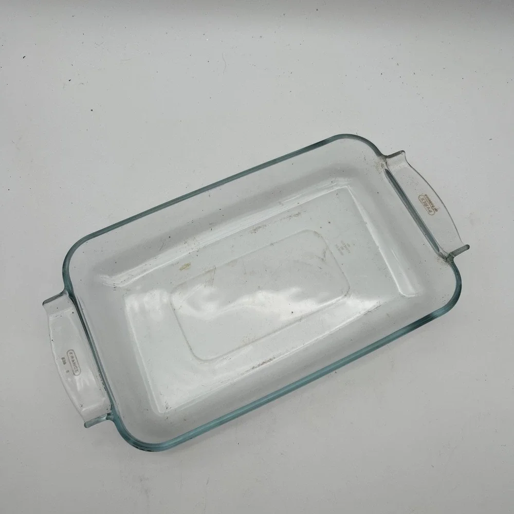 vintage Pyrex (made in France) clear glass baking or loaf dish 238 E